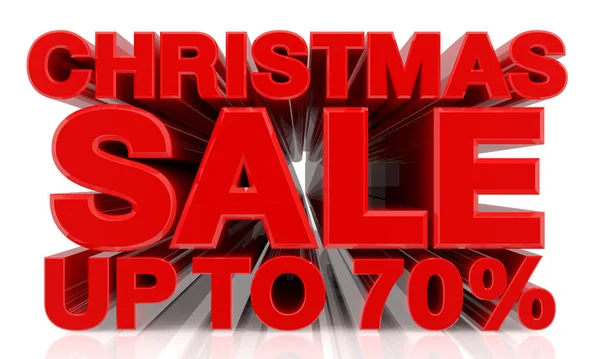 Χριστουγεννιάτικη Πώληση Μέχρι 70% λέξη σε λευκό φόντο 3d απόδοση — Φωτογραφία Αρχείου