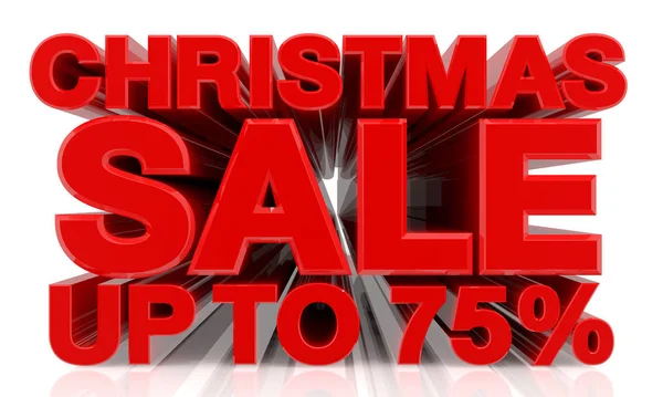 CHRISTMAS SALE UP TO 75 % word on white background 3d rendering — 스톡 사진