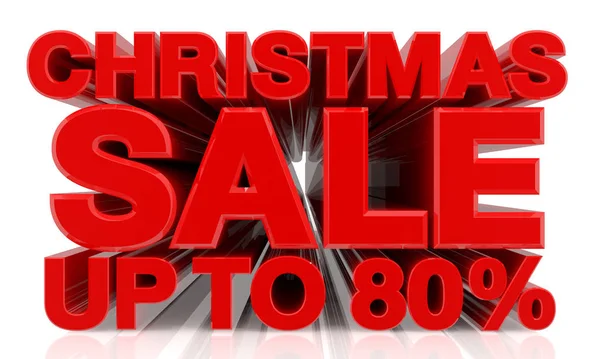 Χριστουγεννιάτικη Πώληση Μέχρι 80% λέξη σε λευκό φόντο 3d απόδοση — Φωτογραφία Αρχείου