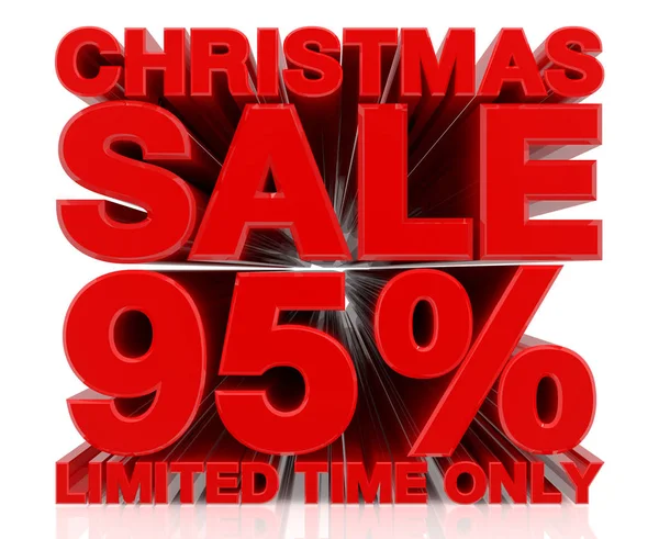 Χριστουγεννιάτικη Πώληση Limited Time Μόνο 95% λέξη σε λευκό φόντο 3d απόδοση — Φωτογραφία Αρχείου