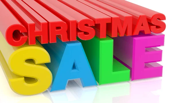 Χριστουγεννιάτικη πώληση λέξη σε λευκό φόντο 3d απόδοση — Φωτογραφία Αρχείου