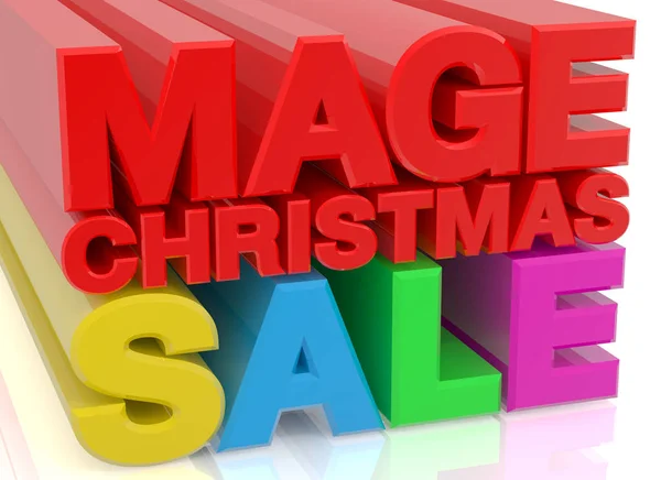 MAGE CHRISTMAS SALE word on white background 3d rendering