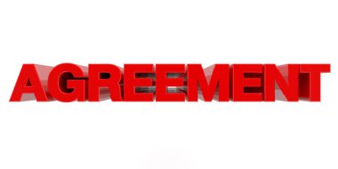 Beyaz arkaplan 3D görüntüleme üzerine anlaşma sözcüğü