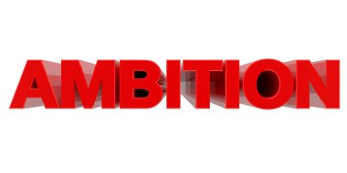 Beyaz arkaplan 3d görüntülemedeki hırslı sözcük