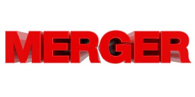 Beyaz arkaplan 3d görüntülemedeki birleşme sözcüğü