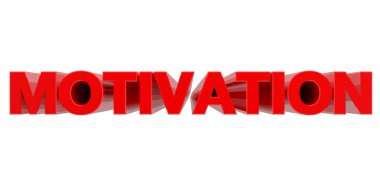 Beyaz arkaplan 3d görüntülemedeki motivasyon sözcüğü