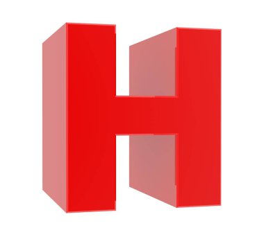 Beyaz arkaplanda 3d kırmızı H harfi koleksiyonu
