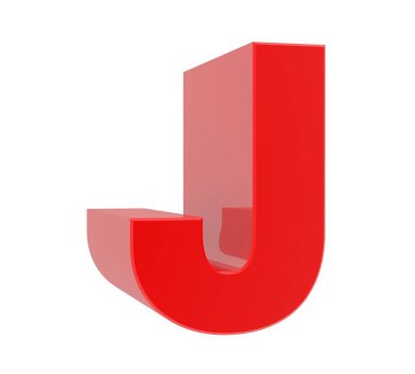 Beyaz arkaplanda 3d kırmızı harf J koleksiyonu