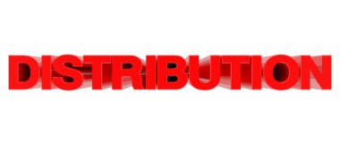 Beyaz arkaplan 3d oluşturma üzerine dağıtım sözcüğü