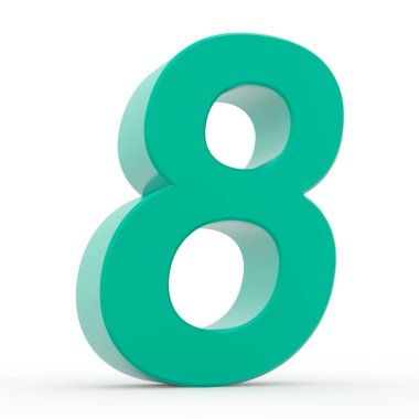 Beyaz arkaplan illüstrasyonunda 8 numaralı yeşil koleksiyon