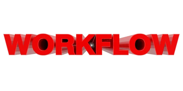 Workflow λέξη σε λευκό φόντο 3d απόδοση — Φωτογραφία Αρχείου