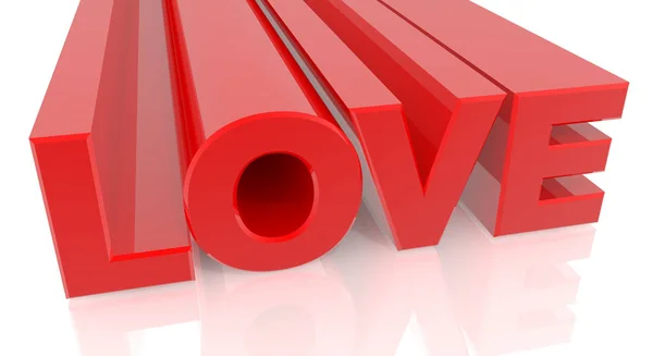 Palabra de amor 3D sobre fondo blanco 3d renderizado — Foto de Stock