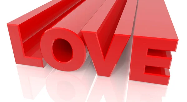 3D LOVE word on white background 3d rendering — Stock Photo, Image