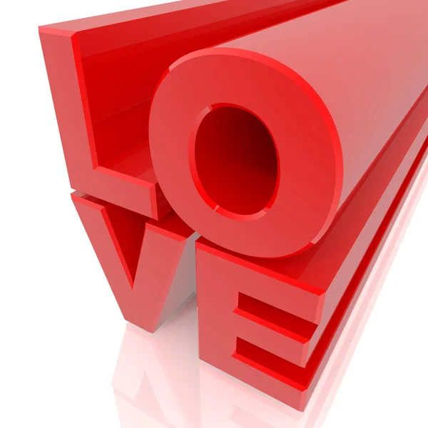 3D LOVE word on white background 3d rendering — Stock Photo, Image