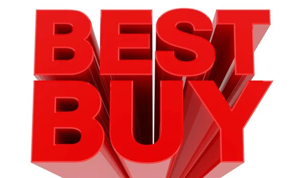 Beyaz arkaplandaki Best Buy sözcüğü 3D oluşturma — Stok fotoğraf