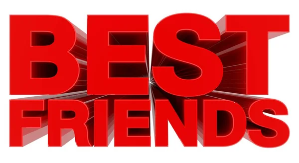 Najlepsi przyjaciele słowo na białym tle 3d renderowania — Zdjęcie stockowe