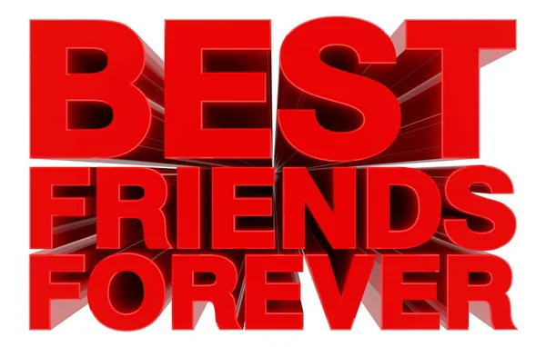 BEST FRIENDS FOREVER word on white basic 3d rendering — стоковое фото