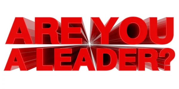 Jesteś przywódcą? czerwone słowo na białym tle 3d renderowania — Zdjęcie stockowe