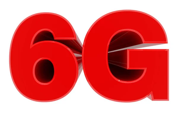 Слово 6G на белом фоне 3D рендеринга — стоковое фото