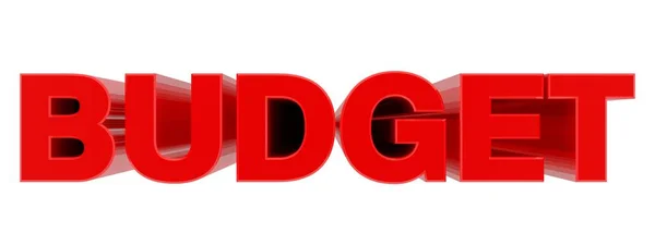 Budget woord op witte achtergrond 3d rendering — Stockfoto