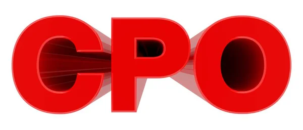 CPO λέξη σε λευκό φόντο 3d απόδοση — Φωτογραφία Αρχείου