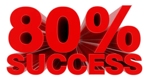 80 % SUCCESS word on white background 3d rendering — Stock Photo, Image