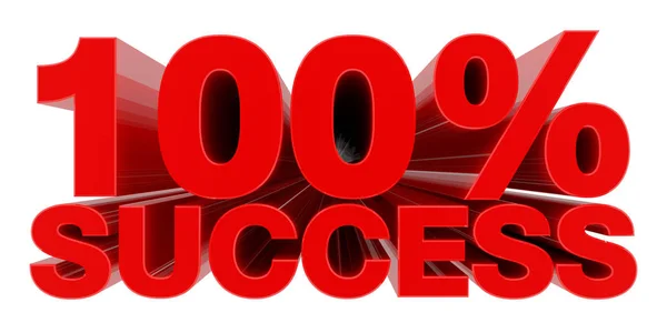 % 100 Başarı sözcüğü beyaz arkaplan 3d oluşturma — Stok fotoğraf