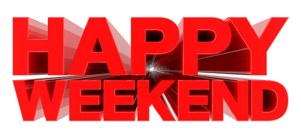 Beyaz arkaplandaki Mutlu Hafta Sonu sözcüğü 3D yorumlama — Stok fotoğraf