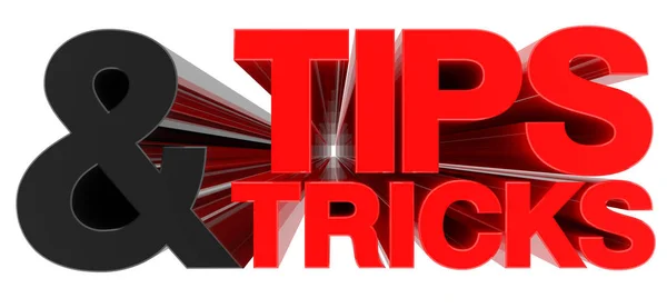TIPS & TRICKS word on white background 3d rendering — Stok Foto