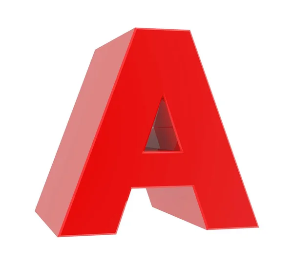 3d red letter A collection on white background — Stock Photo, Image