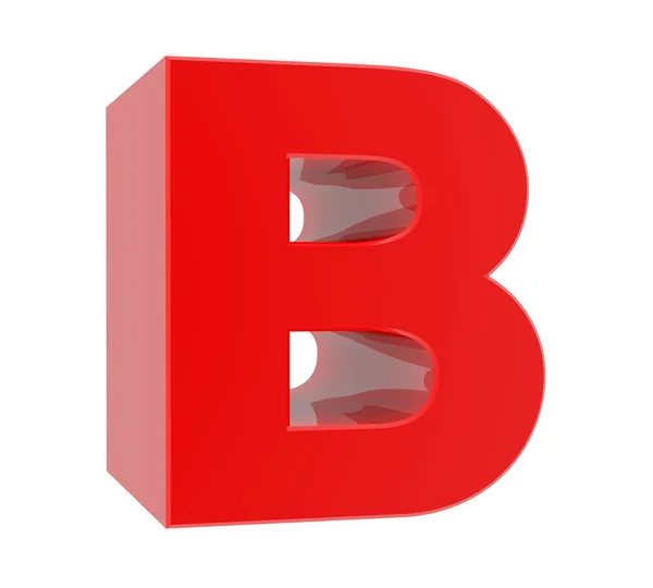 3d red letter B collection on white background — Stock Photo, Image