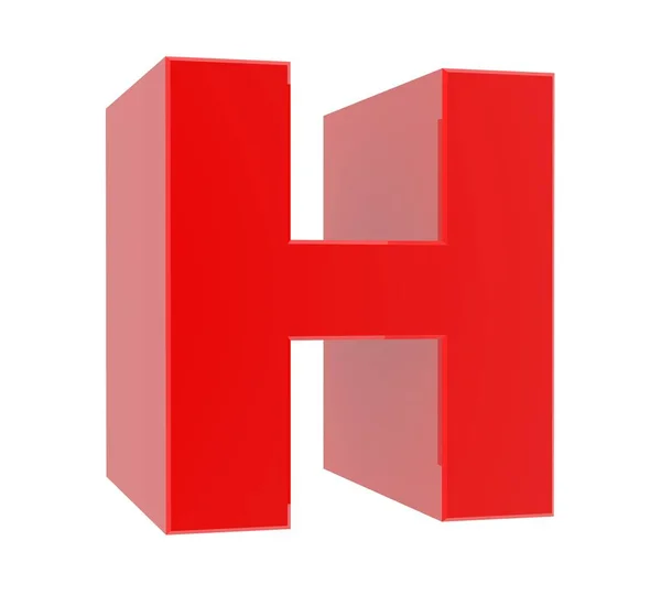 3D roter Buchstabe h Sammlung auf weißem Hintergrund — Stockfoto