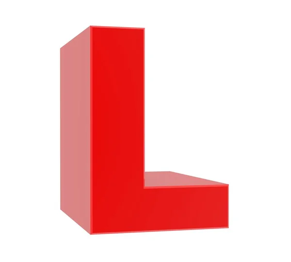 3D червона літера L колекція на білому тлі — стокове фото