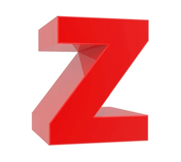 3D червона літера Z колекція на білому тлі — стокове фото