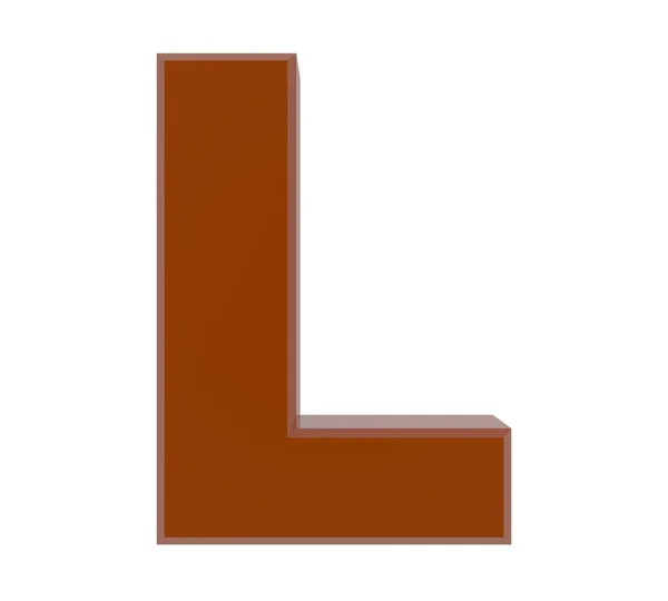 白色背景的3D褐色字母L集合 — 图库照片