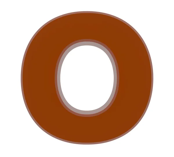 白色背景的3d褐色字母O集合 — 图库照片