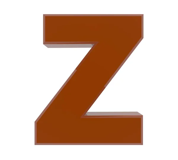3d καφέ γράμμα συλλογή Z σε λευκό φόντο — Φωτογραφία Αρχείου