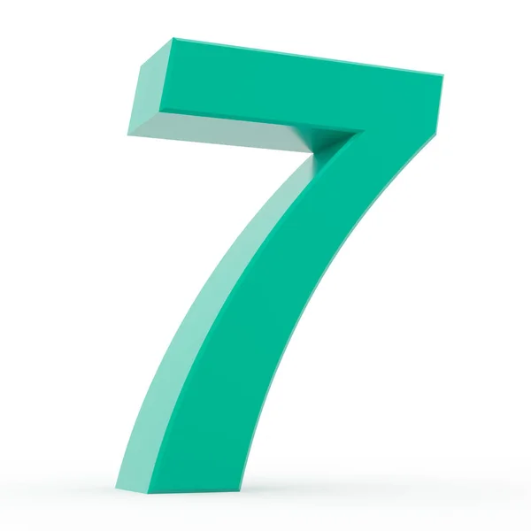 Nummer 7 groene collectie op witte achtergrond illustratie 3d rendering — Stockfoto
