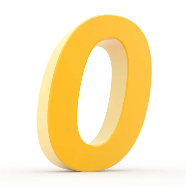 Número 0 coleção de ouro amarelo no fundo branco ilustração 3D renderização — Fotografia de Stock