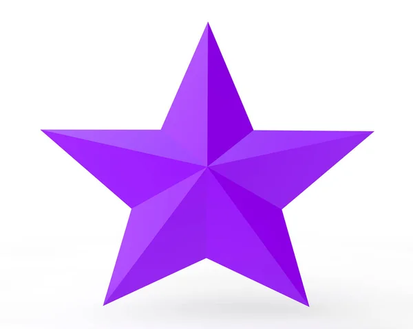 3D fialová hvězda na bílém pozadí ilustrace 3D vykreslování — Stock fotografie