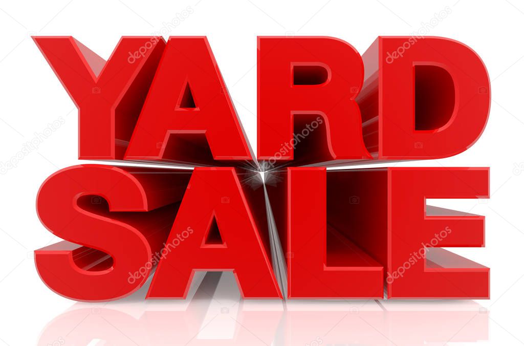 YARD SALE word on white background 3d rendering