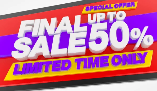 VENTA FINAL Hasta 50% DE TIEMPO LIMITADO SOLO OFERTA ESPECIAL Ilustración 3d — Foto de Stock