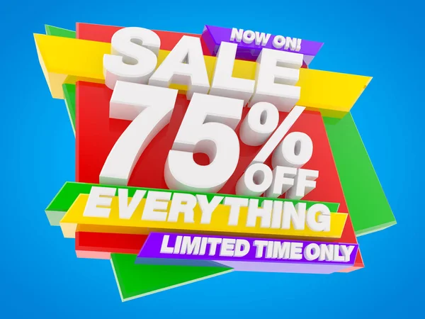 VENTA 75% OFF TODO EL TIEMPO LIMITADO SOLO AHORA EN! ilustración 3d —  Fotos de Stock