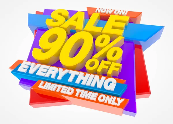 SALE 90 % OFF EVERYTHING LIMITED TIME ONLY NOW ON ! 3d illustration — 스톡 사진