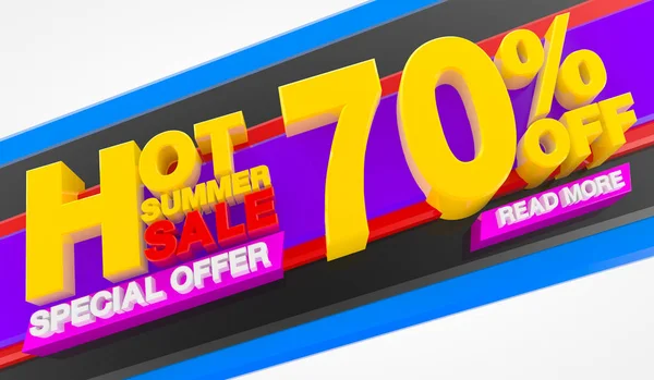 HOT SUMMER VENDA 70% FORA OFERTA ESPECIAL LER MAIS 3d renderização — Fotografia de Stock