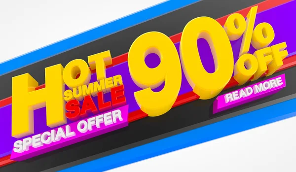 HOT SUMMER SALE 90 % OFF SPECIAL OFFER READ MORE 3d rendering — Stock Photo, Image