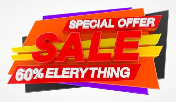 SPECIAL OFFER SALE 60 % ELERYTHING 3d rendering — 스톡 사진