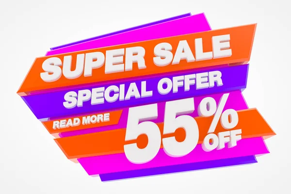 SUPER SALE SPECIAL OFFER 55 % READ MORE 3d rendering — Stock Photo, Image