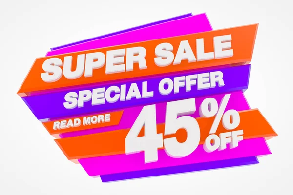 SUPER SALE SPECIAL OFFER 45 % READ MORE 3d rendering — 스톡 사진
