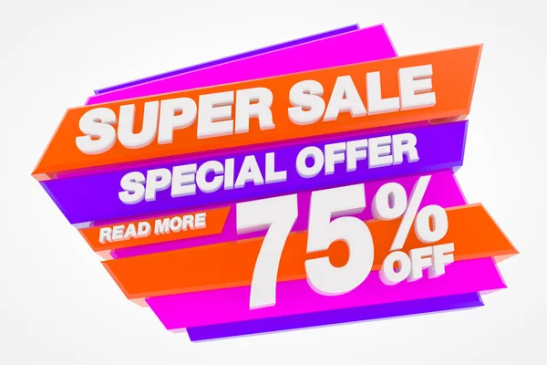 SUPER SALE SPECIAL OFFER 75 % READ MORE 3d rendering — 스톡 사진